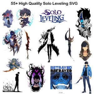 55+ solo-leveling SVG- en png-bundel | Kawaii Anime-vectorbestanden | Directe digitale download voor Cricut Silhouette