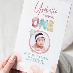 Minimalistische Einladung zur Geburtstagsfeier - Canva Editable