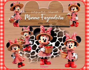Kit numérique Minnie Fermière - Clipart Minnie Fermière