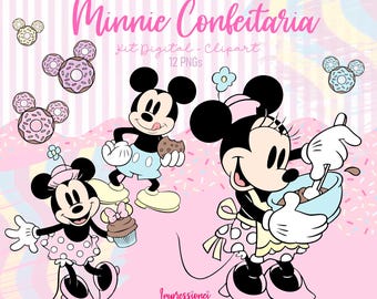 Kit numérique Minnie Bakery | Images clipart Minnie Bakery