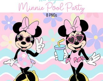 Minnie Mouse Pool Party Clipart