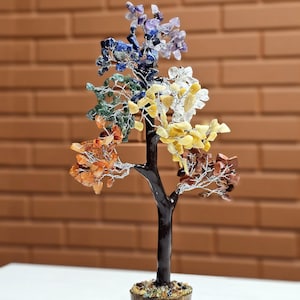 7 Chakra Crystal Tree of Life, Bonsai Tree Healing Gemstone For Home Decor, Office Decor, Room Decor, For Positive Energy, 300 Chips