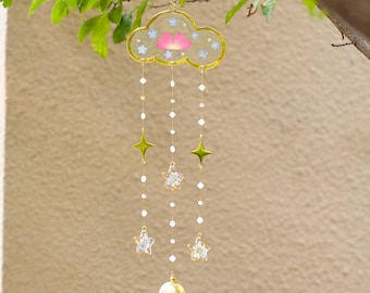 Birth Flower Cloud Wind Chime, Baby Loss Memorial, Forget-Me-Not, Little Footprints in Heaven