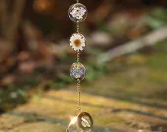 Attrape-soleil personnalisé commémoratif de perte de bébé, ornement de nom de bébé fleur de naissance, cadeau de perte de bébé ange, cadeau de sympathie