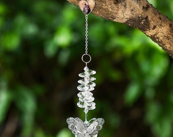 Aangepaste foto vlinder Suncatcher, huisdier Memorial Crystal Decor, natuurlijk Home Sympathy Decor