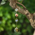 Custom Pet Photo Wind Chime, Forget Me Not Pressed Flowers, Pet Memorial Gift