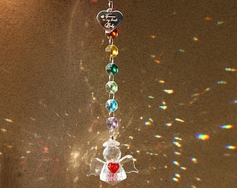 Attrape-soleil personnalisé en mémoire d'un bébé ange, ornement ange en cristal, cadeau personnalisé avec le nom du bébé, souvenir commémoratif du deuil périnatal