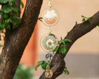 Cadeau de naissance personnalisé, attrape-soleil avec fleurs du mois de naissance, décoration personnalisée avec le prénom du bébé, souvenir de naissance, décoration de chambre d'enfant