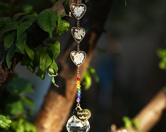 Attrape-soleil commémoratif « Ne m’oubliez pas », Attrape-soleil en cristal personnalisé avec le prénom de bébé, Cadeau pour bébé ange, Souvenir de fausse couche