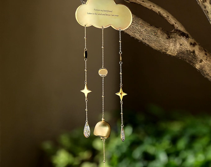 Personalized Baby Loss Memorial Wind Chime, Miscarriage Gift, Infant Loss Keepsake, Engraved Cloud Memorial, Sympathy Gift