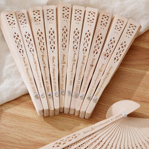 Hand Fan Wedding Personalized, Custom Sandalwood  Hand Fans, Rustic Fans, Hand Fan folding Bulk, Favors For Guests in Bulk Fan Favors