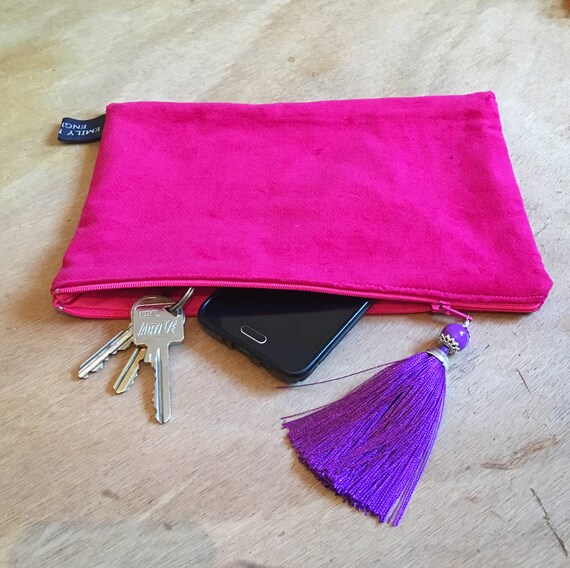 pink velvet purse
