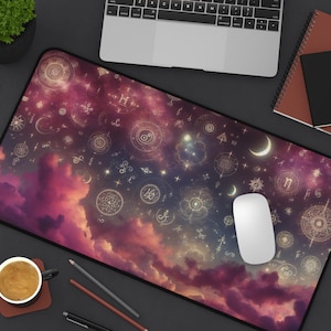 Celestial Desk Mat Astrology Mouse Pad for Gamers Witches Cosmic Lovers Large Mouse Pad for Office or Gaming Setup Starry Sky Desk Pad