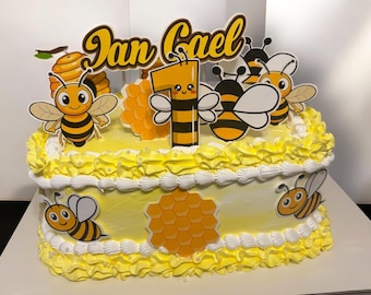 Little Bee Cake Topper Personalized