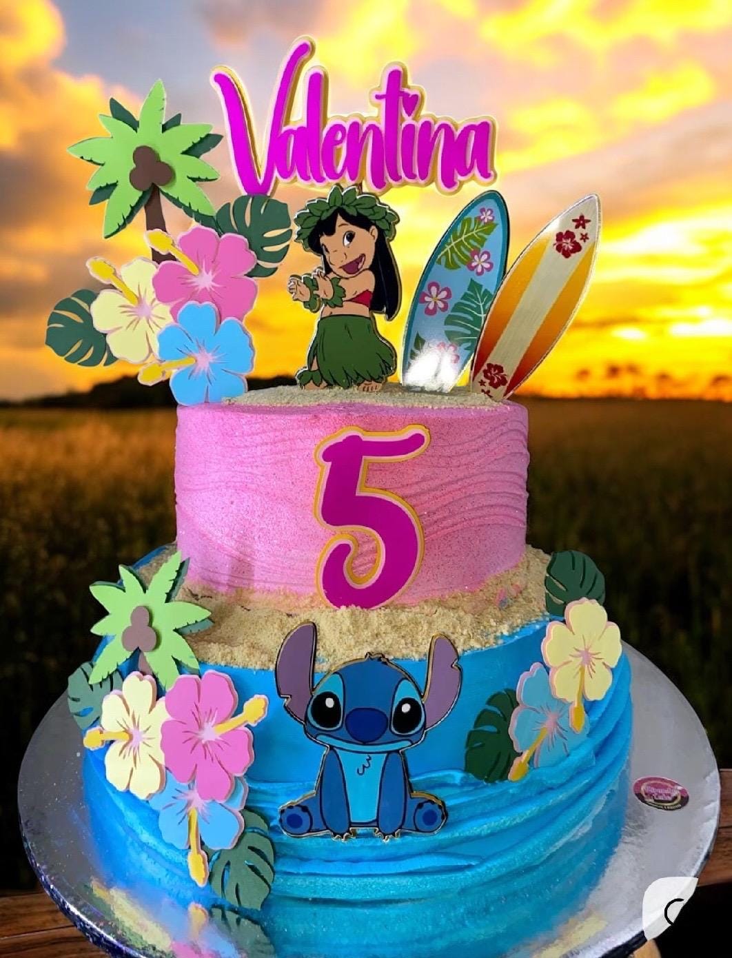 cake topper Lilo Y stich hawaii