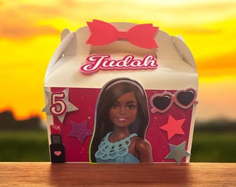 Pink Doll Party Box Personalized
