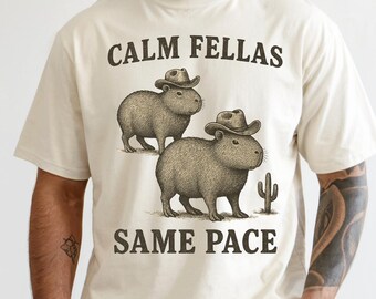 Funny Distressed Comfort Colors® Capybara Shirt, Retro Calm Fella Vintage Washed  Unisex Meme Sweatshirt