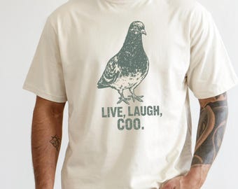 Camiseta vintage de paloma Comfort Colors®, sudadera unisex extragrande y divertida con diseño de pájaro, camiseta con estampado de meme grunge