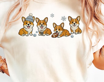 Comfort Colors® Corgi Christmas Shirt, Corgi Mom Sweatshirt, Cute Dogs Sweatshirt, Pet Lovers Gifte, Football Dog Shirt, Gifte-Sweatshirts