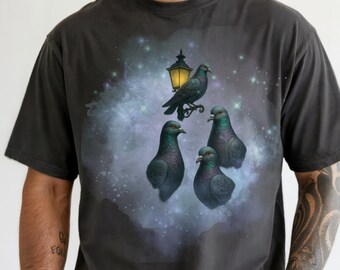 Maglietta grafica Comfort Colors Pigeons, divertente maglietta vintage con uccelli