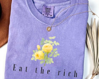 Camiseta activista Vintage Botanical Comfort Colors®, Eat the Rich