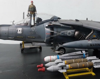 AV-8B Harrier 1/18 HobbyBoss Pro-Built – Large Scale VTOL Jet w/ Pilot & Weapons