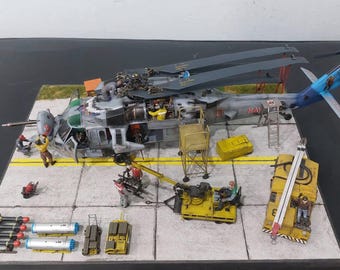 PreOrder, MH-60S Knighthawk 1/35 Pro-Built – Full Diorama Base & Accessories Set