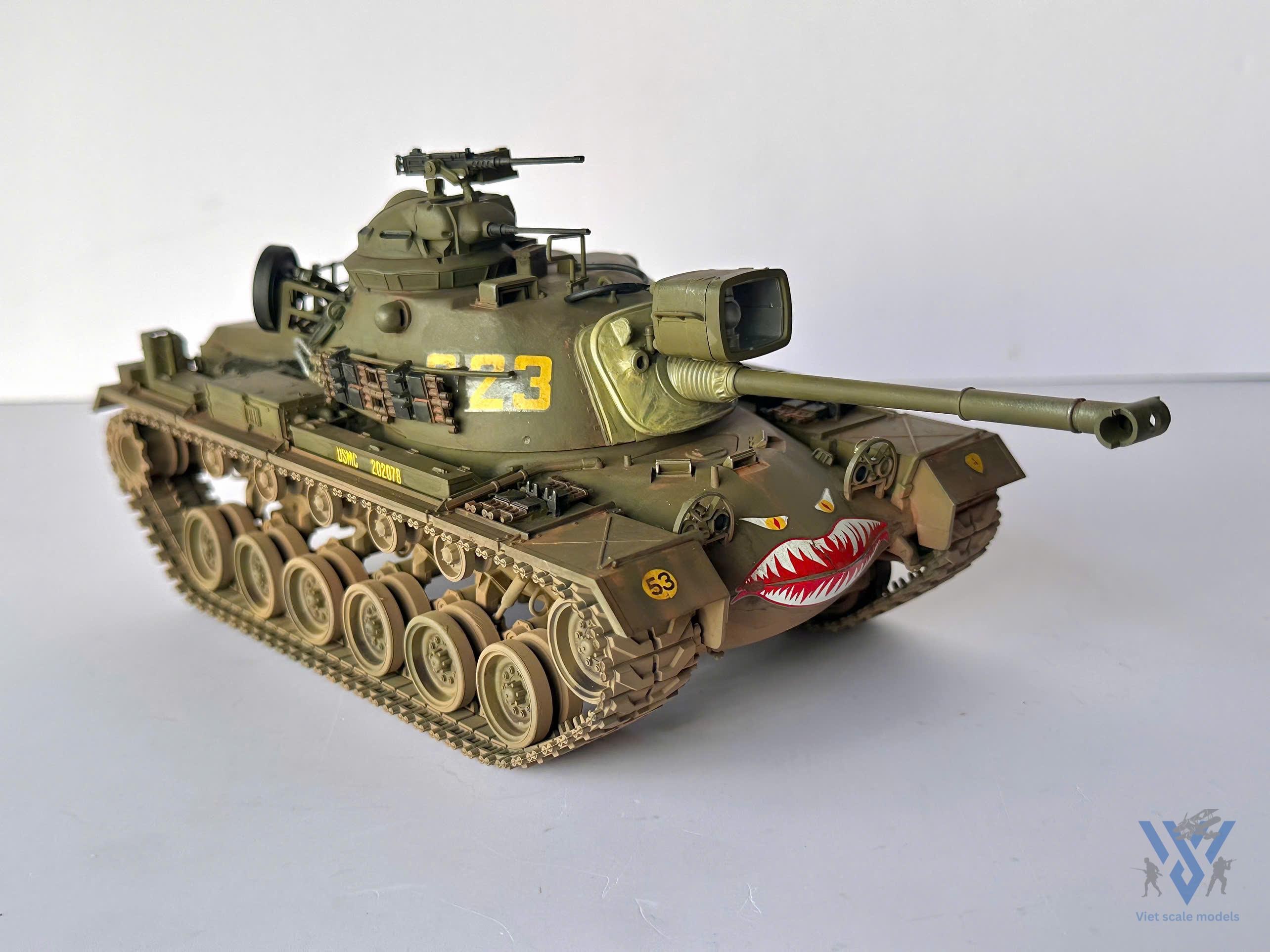 Finished M48A3 Patton Tank Model 1/35 - Tamiya Kit - Vietnam War