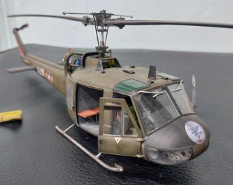Pre-Order, 1/35 UH-1B Huey Model - Trumpeter Kit - Vietnam War Gunship Configuration - Expertly Weathered