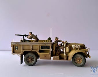 1:35 Scale L.R.D.G. Tamiya Truck - Built & Weathered for Desert Diorama Scene