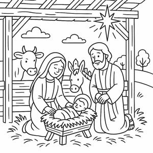 The Nativity coloring pages