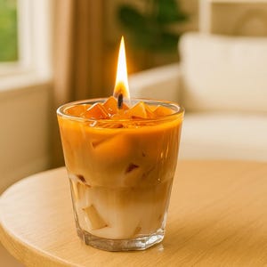 Iced Caramel Macchiato Candle – Handmade Scented Soy Wax Coffee Candle