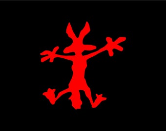 Wile E Coyote Wall Splat Vinyl Fenster Aufkleber Wählen Sie Ihre Größe und Farbe