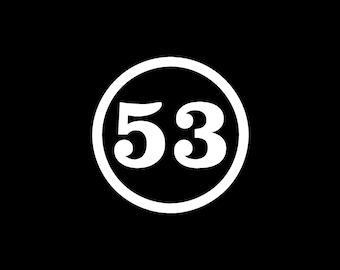 CUSTOM NUMBER Round Circle Vinyl Window Decal Pick your size and color