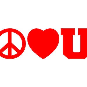 Peace Love Utes Vinyl Window Decal Pick Your Size and Color