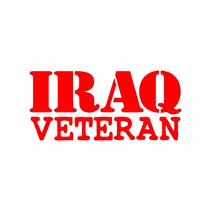 Irak Veteraan Vinyl Raamsticker Kies uw maat en kleur
