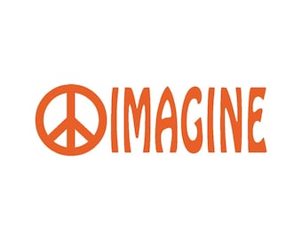 Imagine Peace Sign Vinyl Window Decals Avail in several sizes and colors.