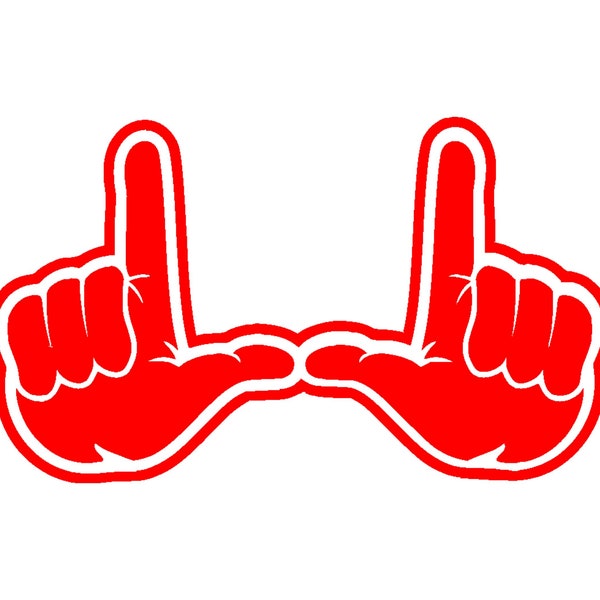 Utah Utes Hands Score Sign Vinyl Window Decal Pick Your Size and Color
