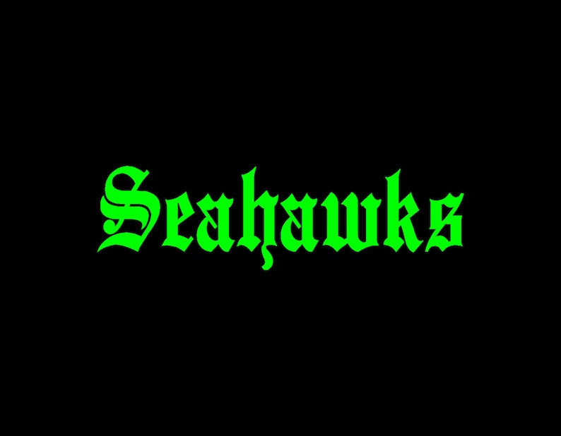 Seahawls Lettering Seahawks Old English Vinyl Window Decal Pick Your Size and Color - Etsy
