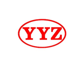 YYZ Toronto Airport Vinyl Window Decal Pick Your Size and Color