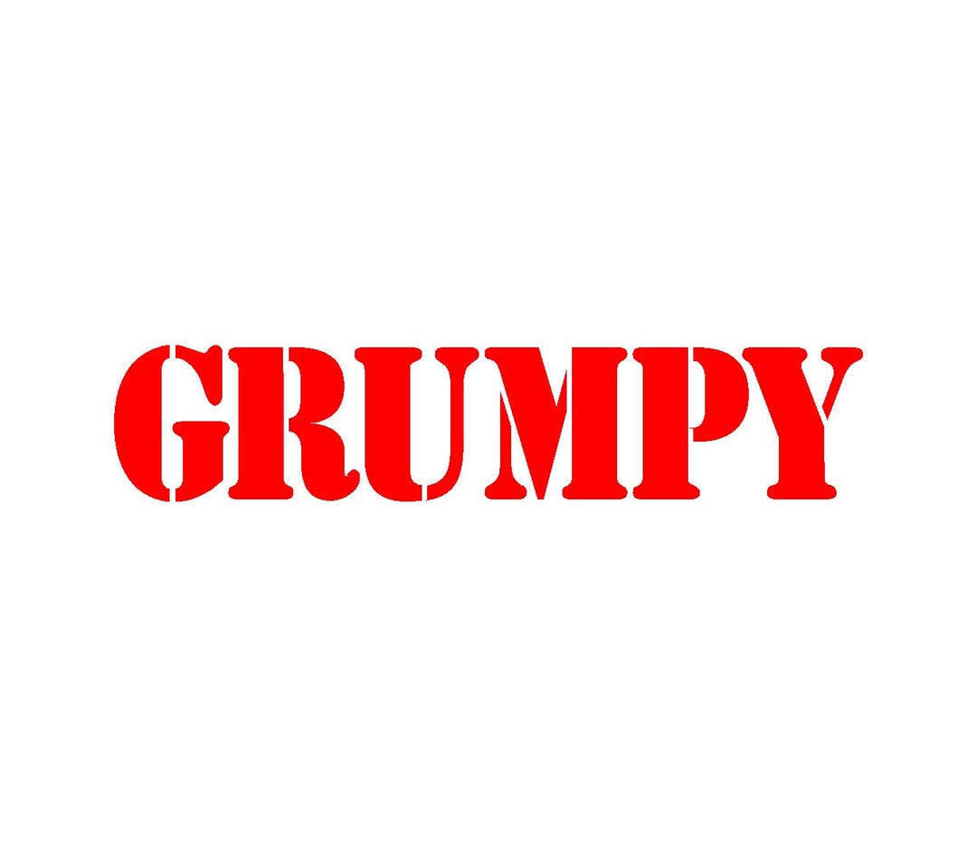 GRUMPY Vinyl Window Decal Pick Your Size and Color - Etsy Australia