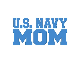 Navy Mom Vinyl Window Decal Pick Your Size and Color