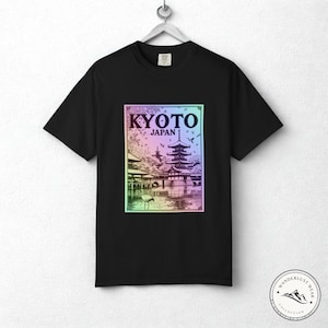 Kyoto Japan vintage pastel T-shirt, esthetisch Japan reisshirt, minimal art tour souvenir