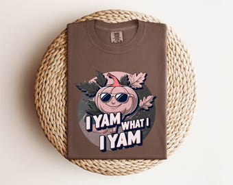 Funny Thanksgiving T-Shirt – I Yam What I Yam Pun Tee