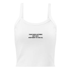 Embroidered Ribbed Tank Top – Funny Slogan, Soft Cotton Blend