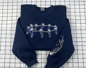 Howl’s Moving Castle Embroidered Hoodie – Calcifer & Shooting Star Design, Studio Ghibli Inspired, Unisex Cozy Hoodie, Anime Gift