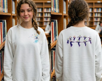 Geborduurd sweatshirt Howl's Moving Castle | Studio Ghibli Anime ronde hals | Calcifer Sophie cadeau | Uniseks Otaku-kleding