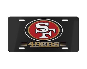 Tablica rejestracyjna z logo San Francisco 49ers |
