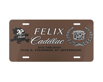 Felix Cadillac logo Vanity Plate | Retro Automotive License Plate