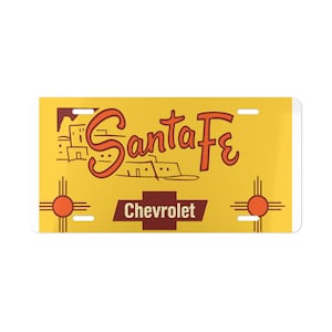 Santa Fe Vanity Plate: Rustic Personalized Car Tag